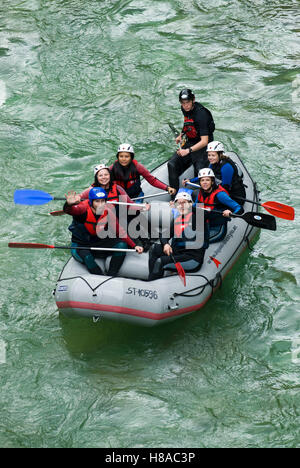 Rafting auf dem Fluss Salza in Palfau, Steiermark, Österreich, Europa Stockfoto