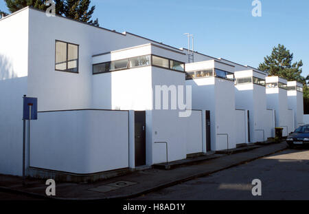 Reihe von Gehäuse, entworfen von dem Architekten j.j.p. Oud in der Weißenhofsiedlung, Weissenhof, Bauhaus-Siedlung, Bauhaus, Stuttgart Stockfoto