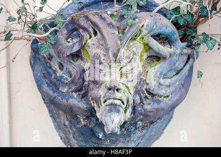 Satyr Woodland Gott Gesicht Skulptur Stockfoto