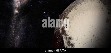 Der Pluto geschossen aus dem Weltraum zeigt alles, was sie Schönheit. Extrem detailliertes Bild Stockfoto