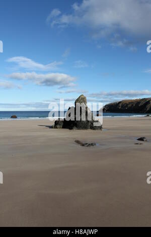 Felsformation am Strand Sango Bay Durness Sutherland Schottland März 2014 Stockfoto