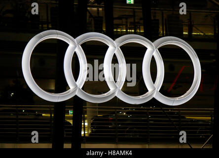 Das Logo der Marke "Audi", Berlin. Stockfoto