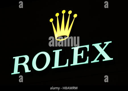 Das Logo der Marke "Rolex", Berlin. Stockfoto