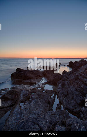 Lebendige Sonnenuntergang im Mittelmeer auf der Insel losinj Stockfoto