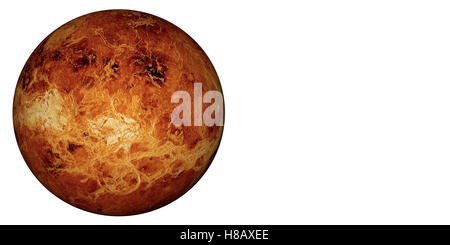 3D Rendern der Planet Venus auf einem weißen Hintergrund, hohe Auflösung. Stockfoto