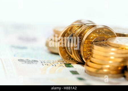 Polnischer Zloty closeup Stockfoto