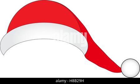 Weihnachtsmann-Mütze aus flachen Stil. Vektor-Illustration. Stock Vektor