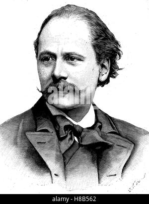 Jules Émile Frédéric Massenet, war 12. Mai 1842 - 13. August 1912, ein französischer Komponist der Romantik am bekanntesten für seine Opern, Holzschnitt aus dem Jahre 1892 Stockfoto