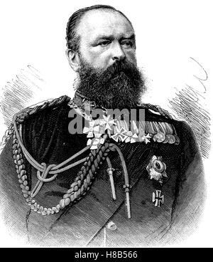 Louis IV, Friedrich Wilhelm Ludwig Karl, war 12. September 1837 - 13. März 1892, der Großherzog von Hessen und Rhein, amtierende vom 13. Juni 1877 bis zu seinem Tod, Holzschnitt aus dem Jahre 1892 Stockfoto