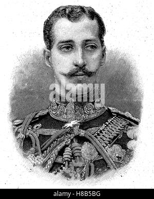 Prinz Albert Victor, Herzog von Clarence und Avondale, Albert Victor Christian Edward; 8. Januar 1864 - 14. Januar 1892,, war das älteste Kind von Albert Edward, Prince Of Wales, später König Edward VII., und der Enkel des regierenden britischen Monarchen, Königin Victoria, Holzschnitt aus dem Jahre 1892 Stockfoto