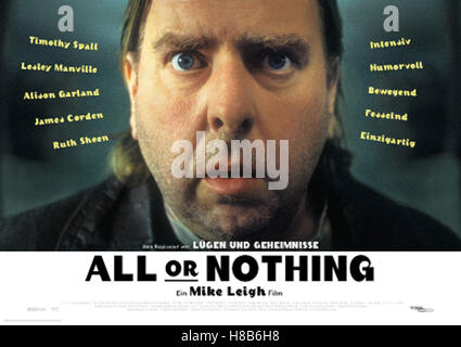 Alles oder nichts, (alles oder nichts) GB-F 2002, Regie: Mike Leigh, TIMOTHY SPALL, Key: Plakat Stockfoto