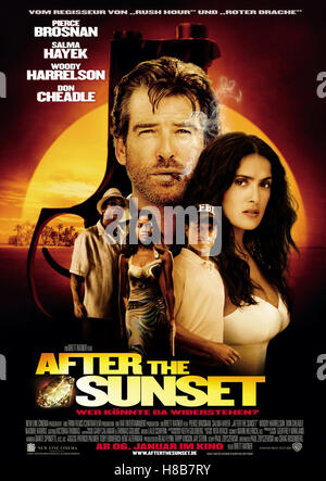 Nach dem Sonnenuntergang (nach Sonnenuntergang) USA 2004, Regie: Brett Ratner, DON CHEADLE, NAOMI HARRIS, PIERCE BROSNAN, WOODY HARRELSON, SALMA HAYEK, Key: Plakat Stockfoto