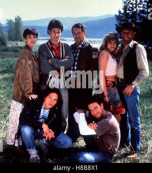 Ausgerechnet Alaska (NORTHERN EXPOSURE) TV-Serie USA 1990-1995, Hinten: JANINE TURNER, ROB MORROW, BARRY CORBIN, CYNTHIA GEARY, JOHN CULLUM; Vorne: DARREN E. BURROWS, JOHN CORBETT Stockfoto