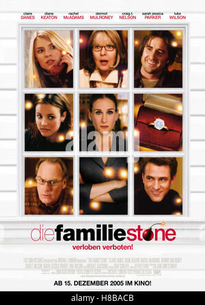 Familie Stone - Verloben verboten!, (THE FAMILY STONE) USA 2005, Regie: Thomas Bezucha, CLAIRE DANES, DIANE KEATON, LUKE WILSON, RACHEL McADAMS, SARAH JESSICA PARKER, Craig, DERMOT MULRONEY, Schlüssel: Plakat, Stockfoto