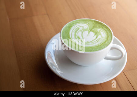 Matcha Latte heiß Stockfoto