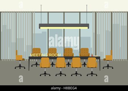 Moderne Konferenzzimmer Interieur im flachen Stil. Stock Vektor