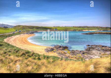 Portnaluchaig Strand Schottland Großbritannien in der Nähe von Arisaig schottischen Highlands schöner Strand in bunte HDR Stockfoto