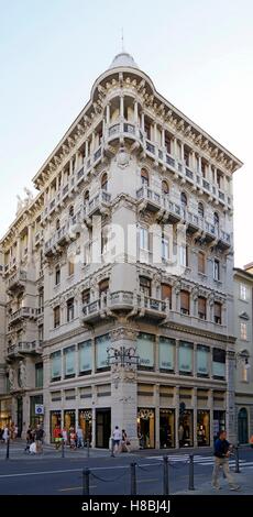 Triest, Italien, Casa Smolars, Terni-Dei Rossi Gebäude Stockfoto