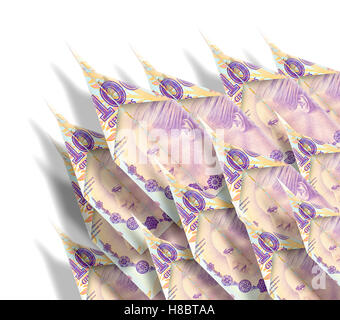Papierflieger aus Geldscheinen, die Onedirectional in den Himmel fliegen gemacht Stockfoto