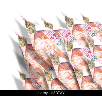 Papierflieger aus Geldscheinen, die Onedirectional in den Himmel fliegen gemacht Stockfoto