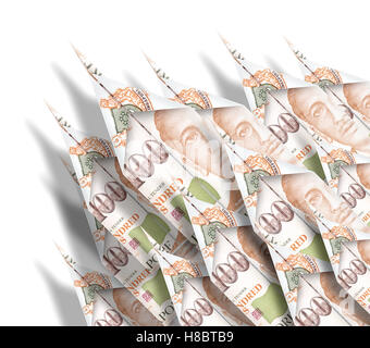 Papierflieger aus Geldscheinen, die Onedirectional in den Himmel fliegen gemacht Stockfoto