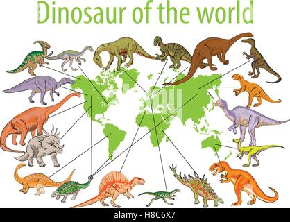 Vektor-Illustration von Dinosaur World Stock Vektor
