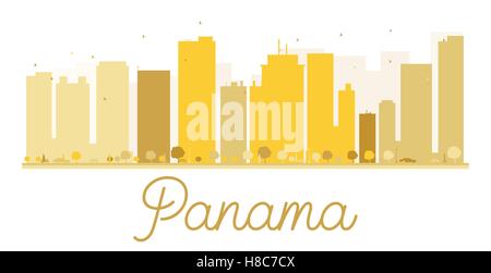 Panama-Stadt Skyline goldene Silhouette. Vektor-Illustration. Einfache flache Konzept für Tourismus Präsentation, Banner, Plakat oder web Stock Vektor