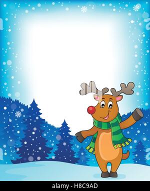 Stilisierte Weihnachten Hirsch Thema Abbildung 2 - eps10-Vektor-Illustration. Stock Vektor