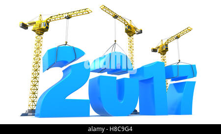 3D Darstellung der 2017 Baujahr auf weißem Hintergrund Stockfoto