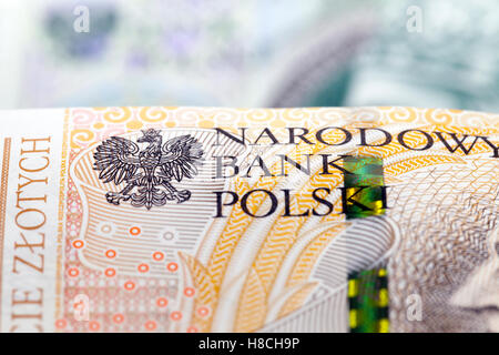 Polnischer Zloty closeup Stockfoto