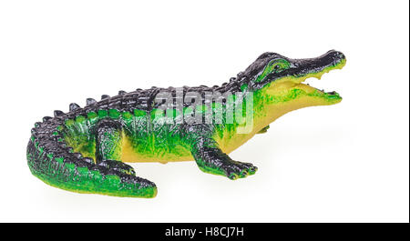 Krokodil Spielzeug isoliert auf weißem Hintergrund Stockfoto