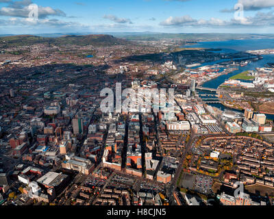 Luftaufnahme der Innenstadt von Belfast, Nordirland Stockfoto