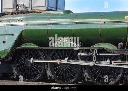 Pacific Dampflok, Flying Scotsman, Haltestelle Bo'ness Stockfoto
