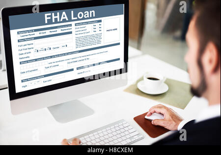 FHA Darlehen Federal Housing Administration Kreditvergabe Konzept Stockfoto