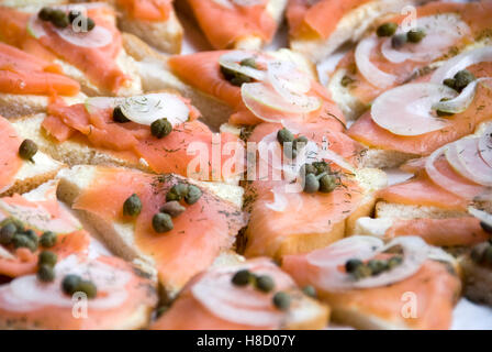 Lachs sandwiches Stockfoto