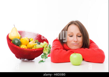Frau mit Früchten Stockfoto