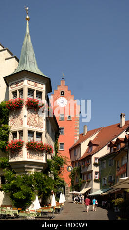 Obertor Tor, Marktplatz, Bodensee, Meersburg, Baden-Württemberg Stockfoto