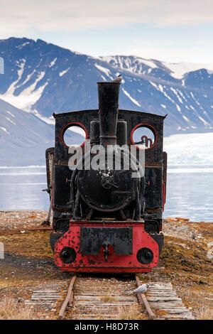 Alten Grubenbahn in Ny Alesund / Ny-Ålesund, Svalbard / Spitzbergen Stockfoto