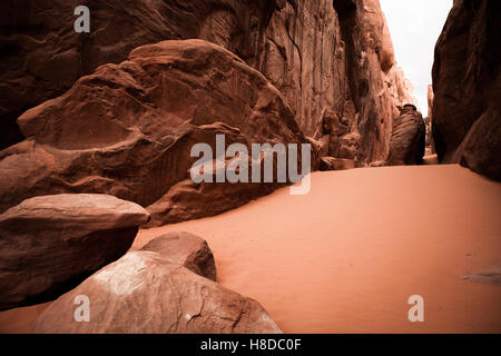 Roter Sand in der Wüste Schlucht Stockfoto