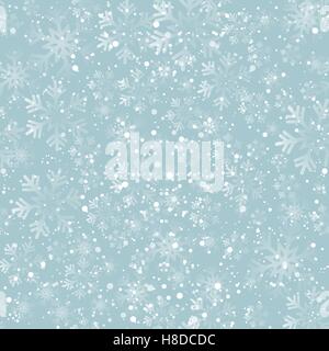 Vektor-Illustration. Abstrakte Weihnachten Schneeflocken Hintergrund. Nahtlose Muster Stock Vektor