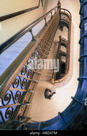 Vintage verzierte Treppenhaus, NYC, Stockfoto