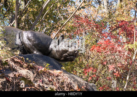 "Noch Hunt" Cougar Skulptur, Ost fahren, "Cat Hill', Central Park, New York Stockfoto