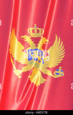 Die Nationalflagge von Montenegro (seit 13. Juli 2004) Stockfoto