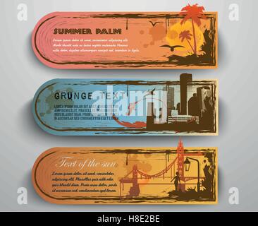 Vektor-Illustration von Sommerstrand Banner set Stock Vektor