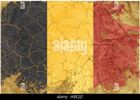 Vintage belgische Flagge Stock Vektor