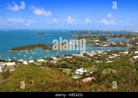 Bermuda tropische Landschaft Blick von oben, St Annes, Bermuda. Stockfoto