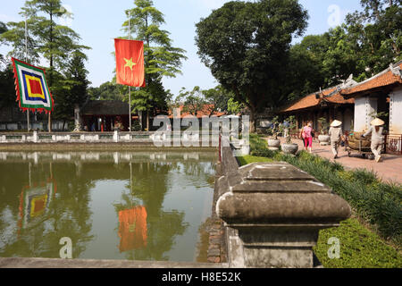 Im Volksmund genannt Van Mieu - Tempel des Konfuzius Tempel der Literatur in Hanoi. Stockfoto