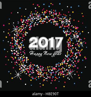 Vektor bunten Hintergrund für glückliches Neujahr 2017 Feier Karte Stock Vektor