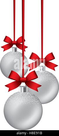 Vektor-Neujahr Hintergrund mit hängenden Xmas Kugeln Stock Vektor