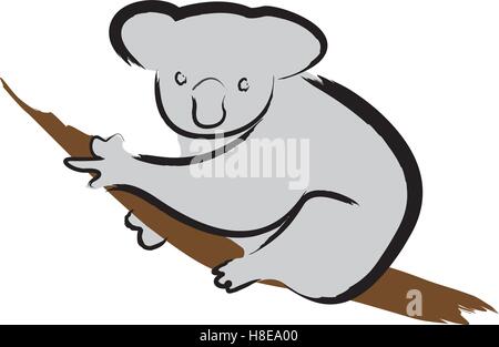 Stilisierte junge Koala Bär Vektor-illustration Stock Vektor